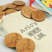 Engraved Wooden Animal Memory Game