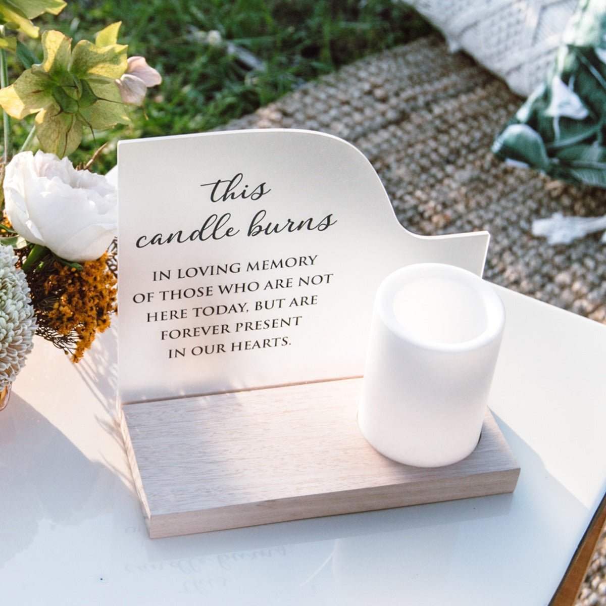 Printed Wedding Memory Candle Stand with LED Candle