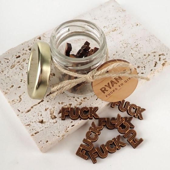 Mini Glass Jar of F*cks with Gift Tag