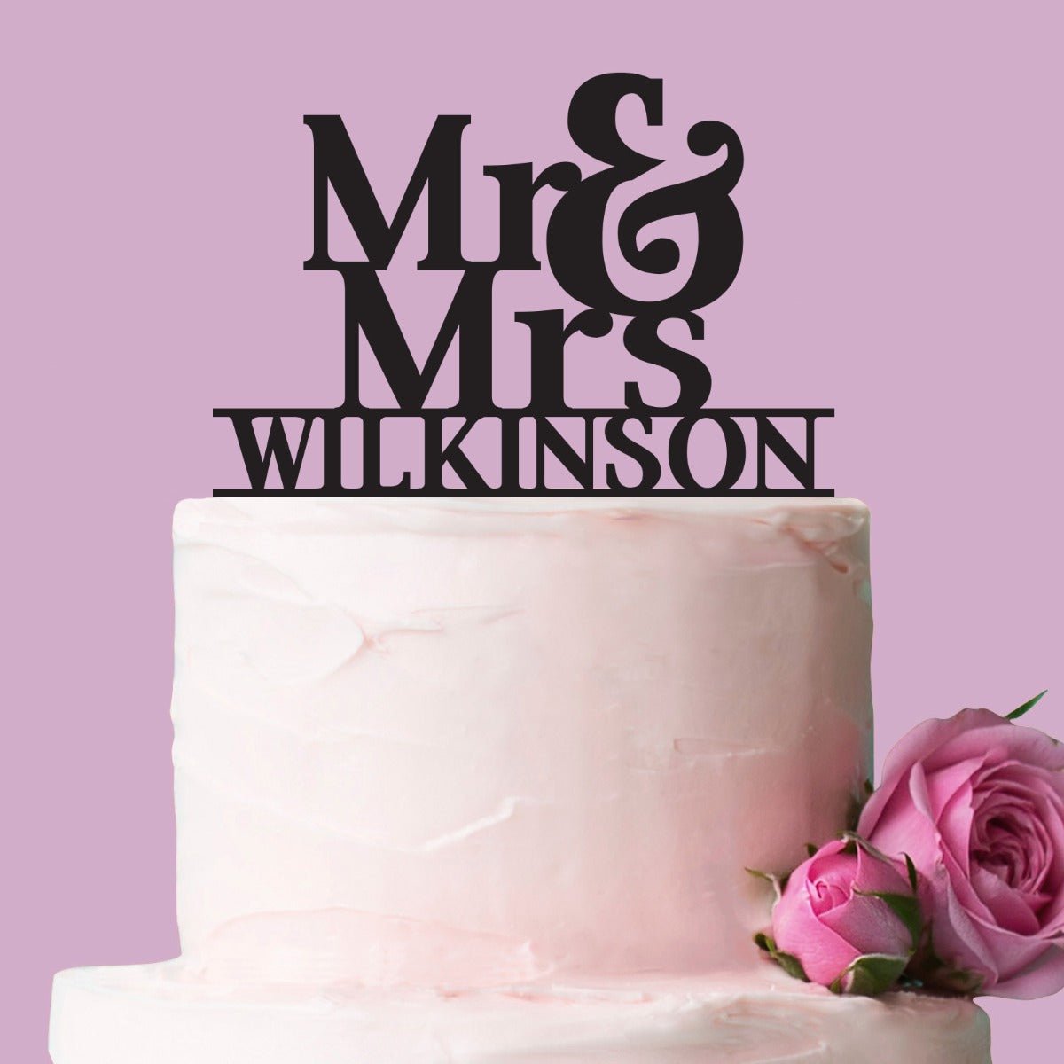 Mr & Mrs Surname Acrylic Wedding Cake Topper