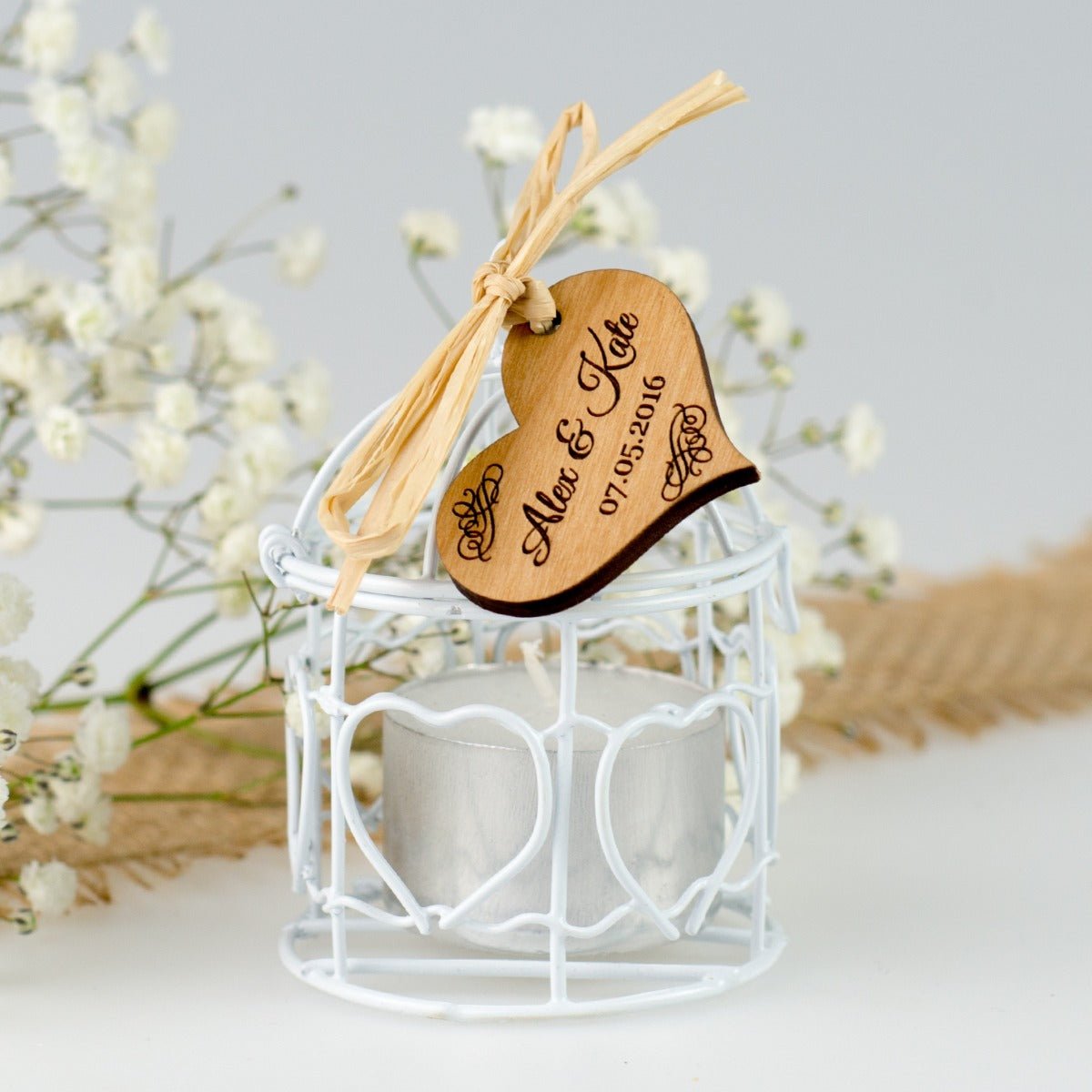 Birdcage Tealight Holder with Wooden Gift Tag