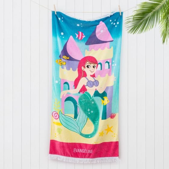 Embroidered Mermaid Beach Towel