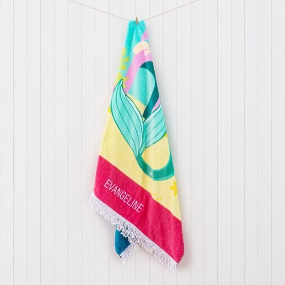 Embroidered Mermaid Beach Towel