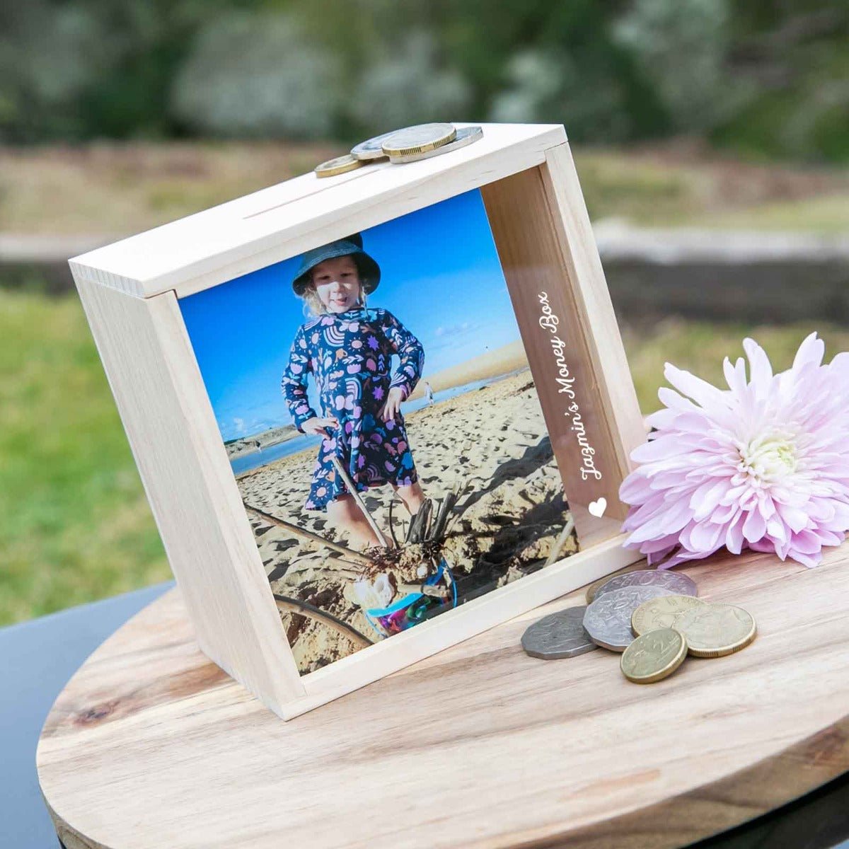 Photo Printed Birthday Wooden Money Box