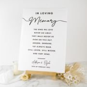 In Loving Memory A3 Printed Acrylic Wedding Sign