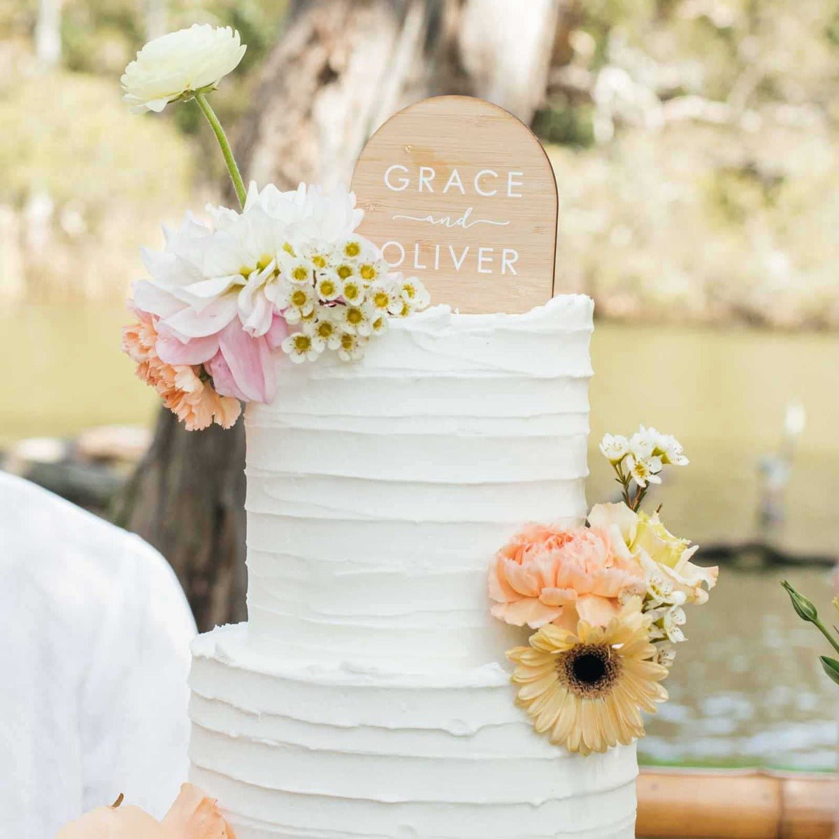 Printed Bamboo Wedding Cake Topper