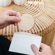 Printed Bamboo Round Wedding Save the Date