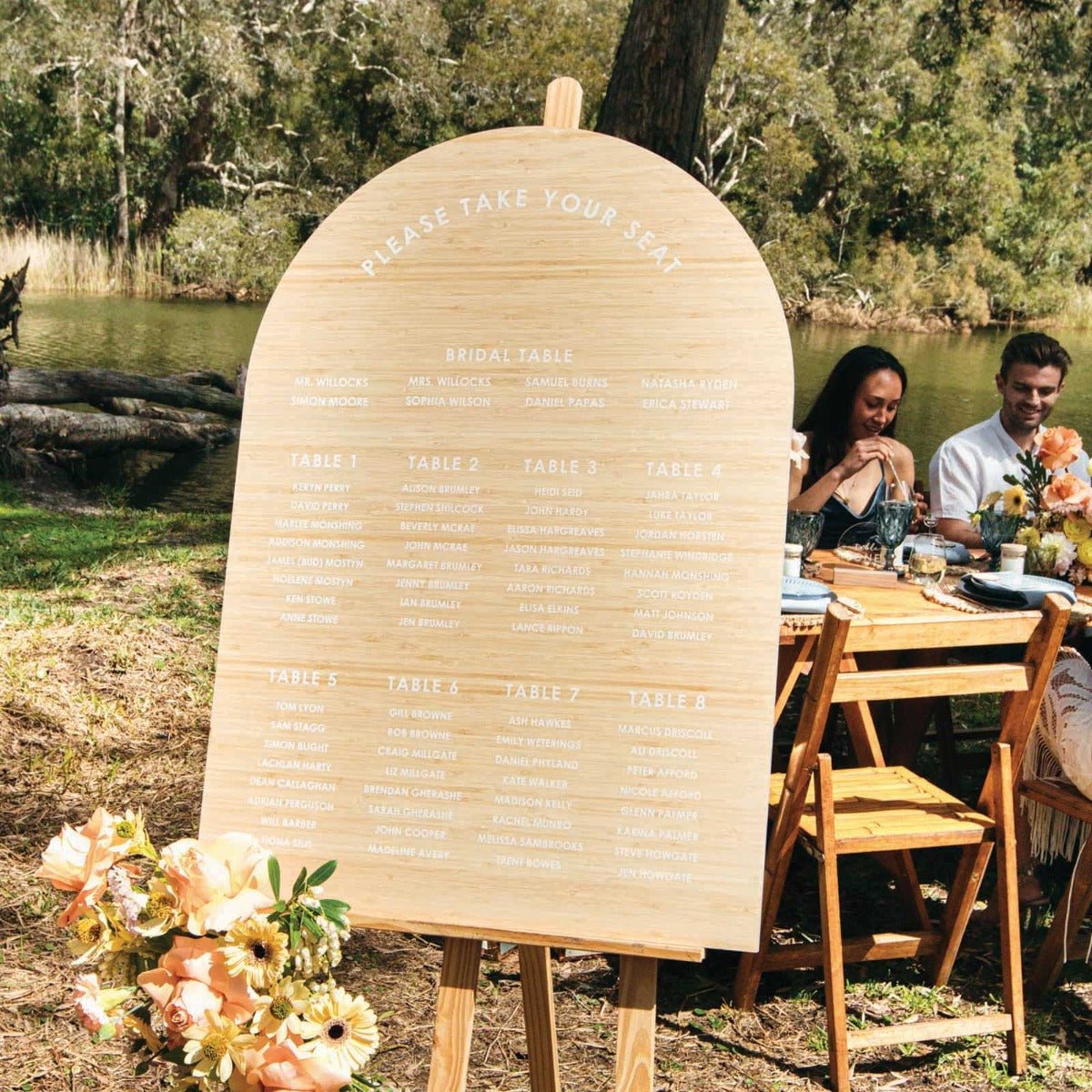 Printed A1 Size Bamboo Arch Wedding Seating Chart