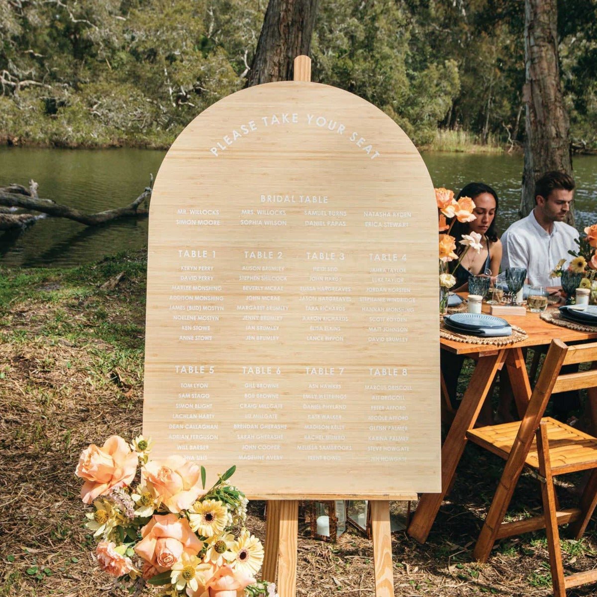 Printed A1 Size Bamboo Arch Wedding Seating Chart