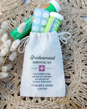 Printed Wedding Bridal Party Hangover Kit