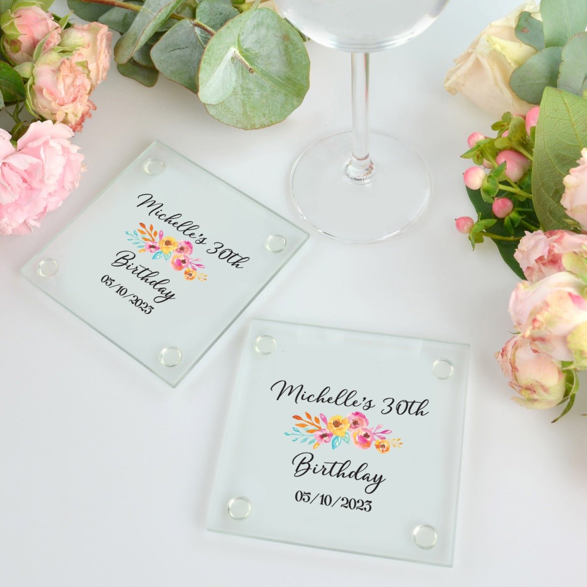 Printed Birthday Glass Coasters
