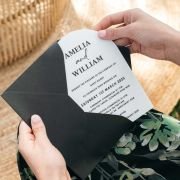Printed 5×7 White Acrylic Arch Wedding Invitations