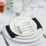 Printed White Acrylic Wedding Arch Menu