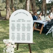Printed A1 Size White Acrylic Arch Wedding Seating Chart