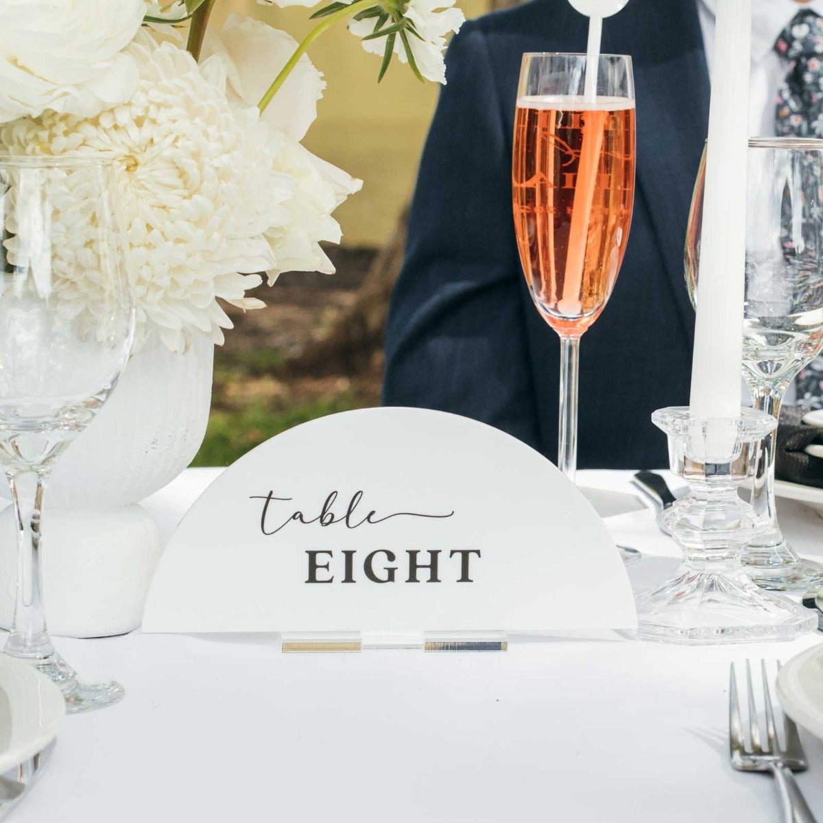 Printed White Acrylic Arch Wedding Table Number