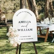 Printed A1 Size White Acrylic Arch Wedding Welcome Sign