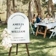 Printed A1 Size White Acrylic Arch Wedding Welcome Sign