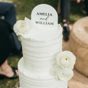 Printed White Acrylic Wedding Arch Cake Topper