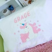 Printed White PolyCotton Unicorn Kids Pillowcase