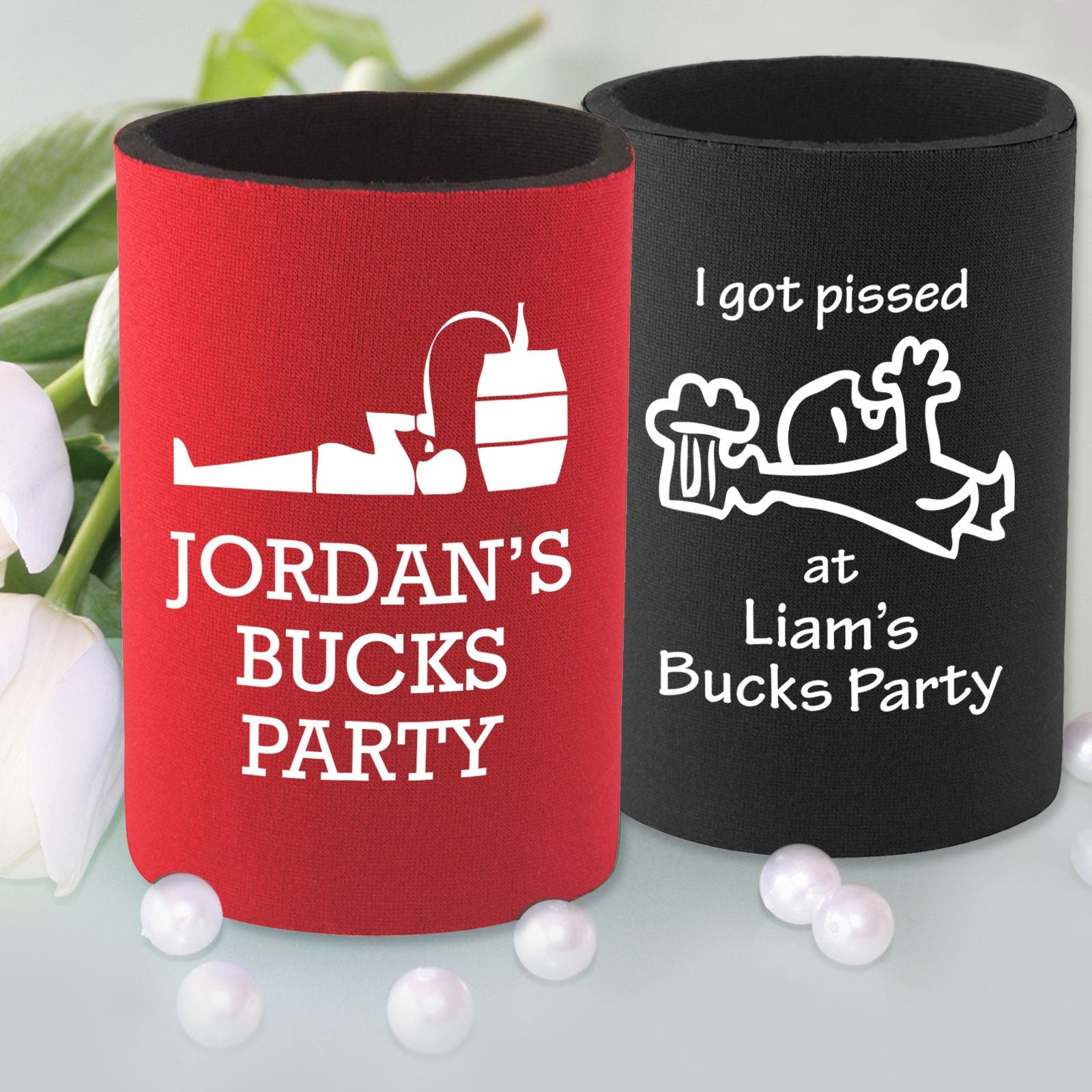Bucks Party Stubby Holders – 1 Colour Print