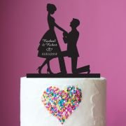 Proposal Silhouette Acrylic Wedding Cake Topper