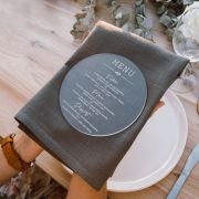 Engraved Round Acrylic Wedding Menus