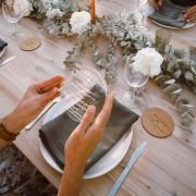Engraved Round Acrylic Wedding Menus