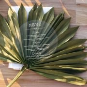Engraved Round Acrylic Wedding Menus