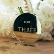 Round Acrylic Table Number with Stand