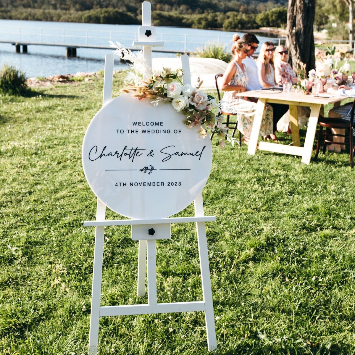 Printed 60cm Round Wedding Welcome Sign
