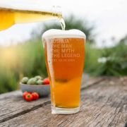 Engraved 425ml Schooner Beer Glass Birthday Gift