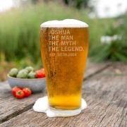 Engraved 425ml Schooner Beer Glass Birthday Gift