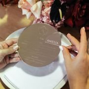 Engraved Acrylic Semi Circle Wedding Place Card