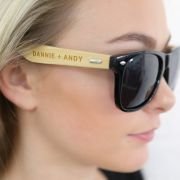 Engraved Bamboo Wooden Wedding Sunglasses