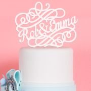 Swirl Acrylic Wedding Cake Topper