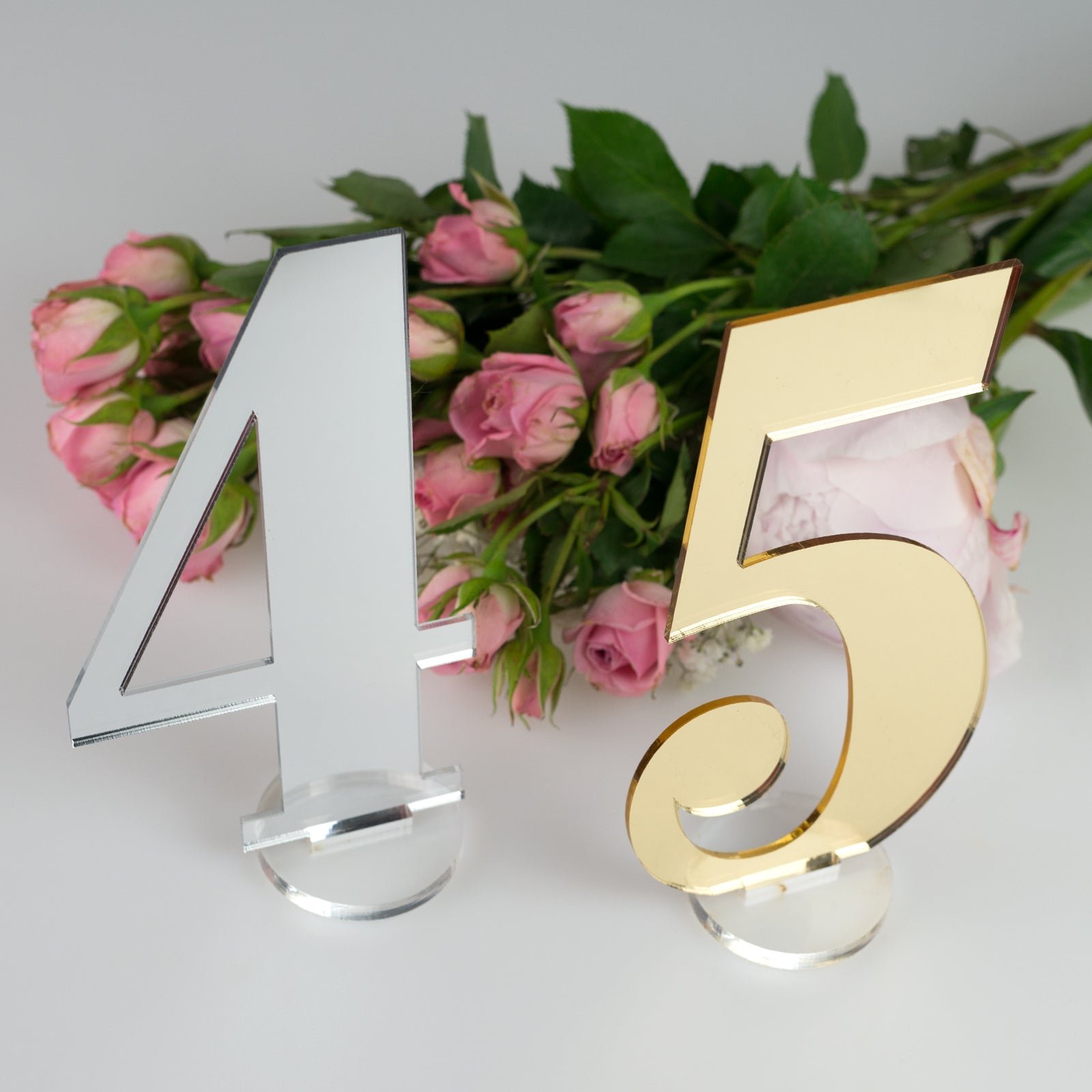 Laser Cut Acrylic Table Numbers with Round Stand