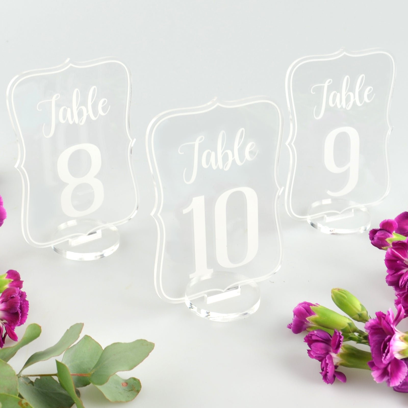 Royal Shape Acrylic Table Numbers with Stand