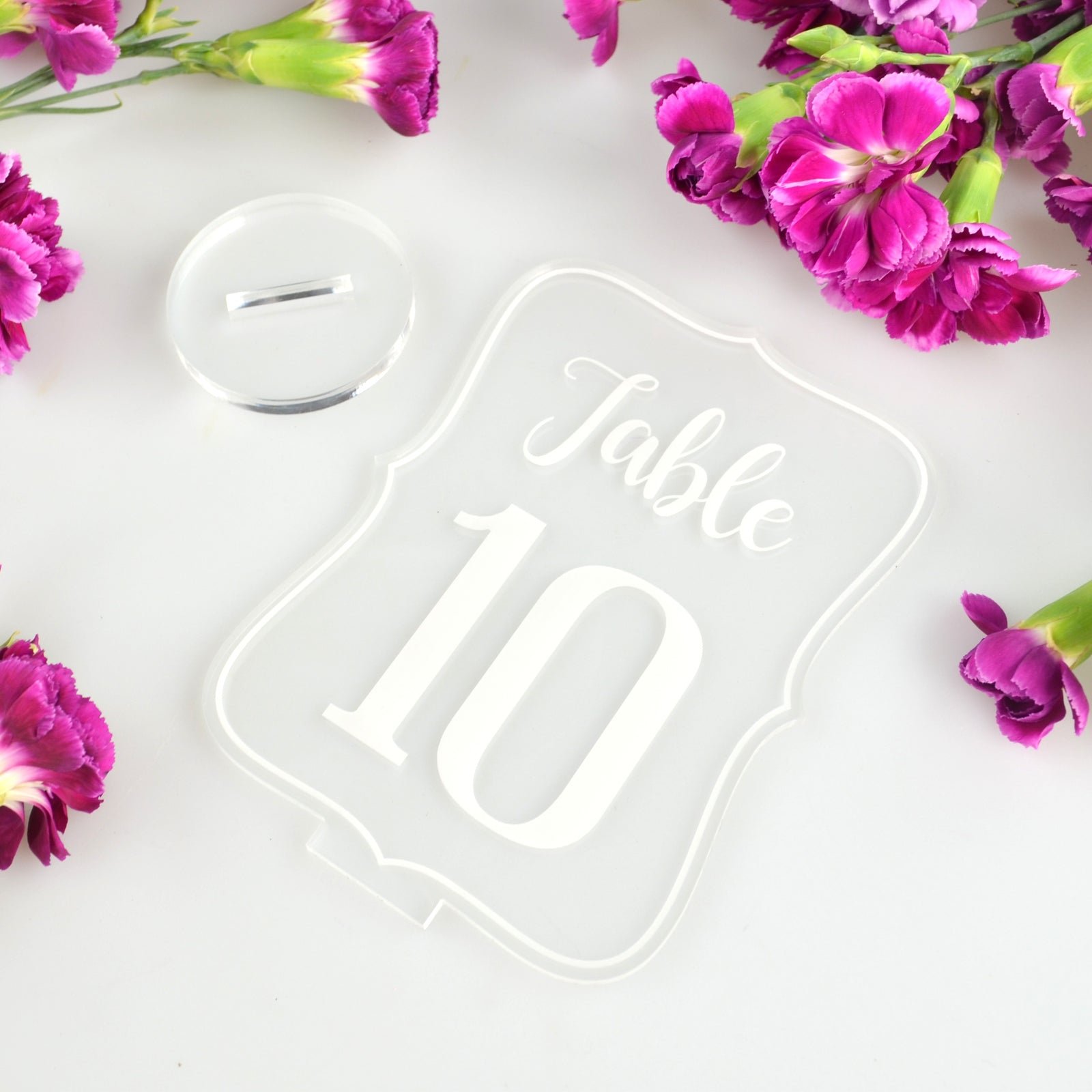 Royal Shape Acrylic Table Numbers with Stand
