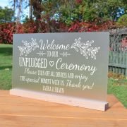 Engraved Acrylic ‘Unplugged’ Ceremony Sign