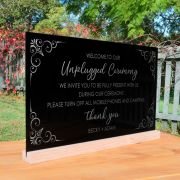 Engraved Acrylic ‘Unplugged’ Ceremony Sign