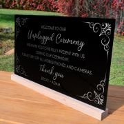 Engraved Acrylic ‘Unplugged’ Ceremony Sign