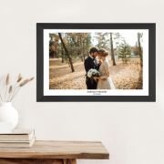 Wall Hanging Acrylic Engagement Wedding Photo Print in Wooden Frame