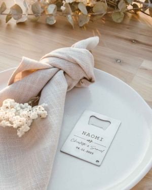Engraved Credit Card Bottle Opener Wedding Favour