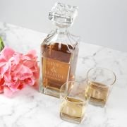 Wedding Decanter Gift Set – Deluxe Whiskey Decanter PLUS 2 Scotch Glasses