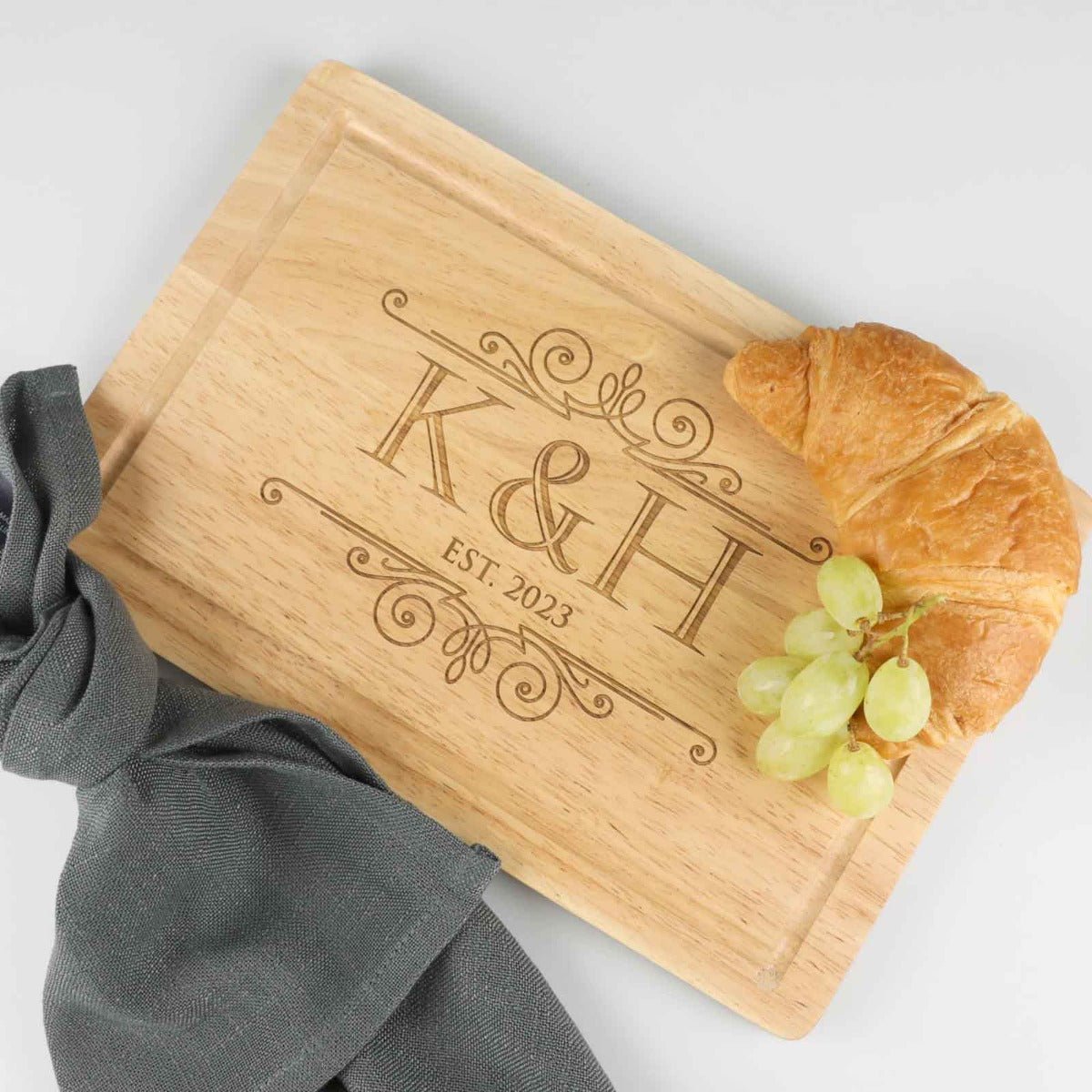 Engraved Rectangle Wedding Wooden Cheese Board