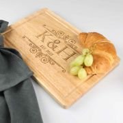Engraved Rectangle Wedding Wooden Cheese Board