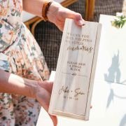 Engraved Wooden Tumbling Tower Wedding Guest Book