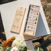 Engraved Wooden Tumbling Tower Wedding Guest Book