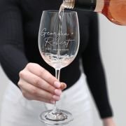 Engraved Wedding Script Series 360ml Wine Glass