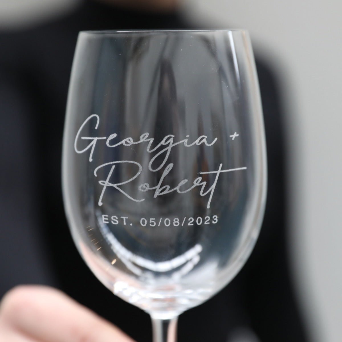 Engraved Wedding Script Series 360ml Wine Glass
